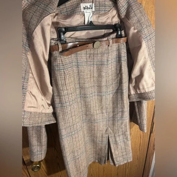 Silk & Wool Blend Check Tweed Albee 2 Piece 70’s Women’s Suit - Picture 5 of 9